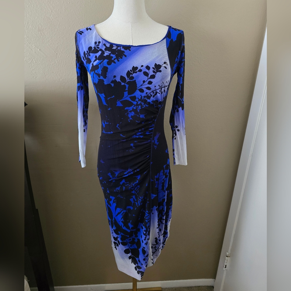 Fuzzi Mesh Floral Print Mini Dress Size Large